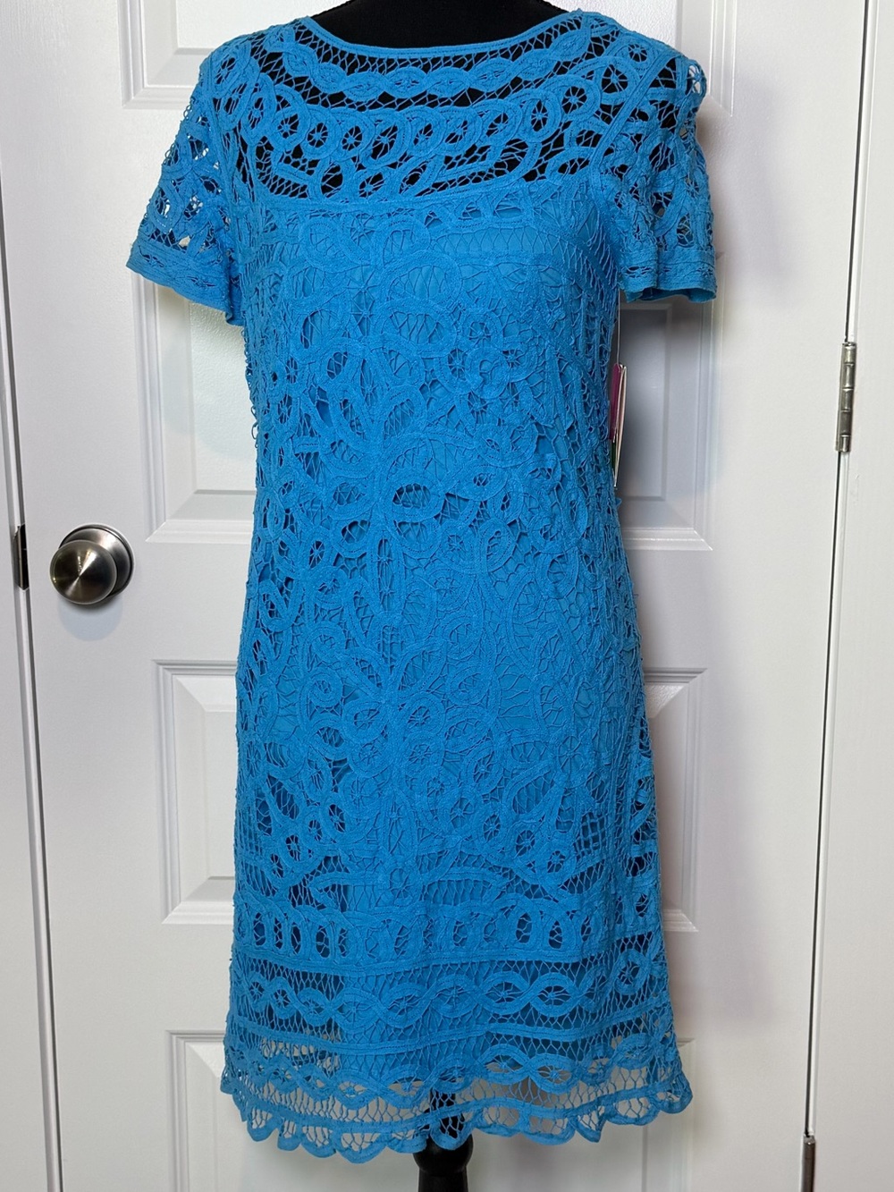 NWT Lilly Pulitzer Mariekate Dress Flutter Blue Battenburg Lace S $378